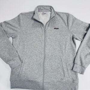 Fila Full-Zip Track Jacket, Heather Gray, Large, EUC